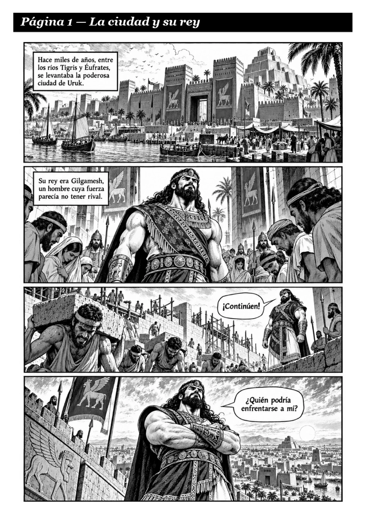 Página 1 del cómic: La ciudad y su rey