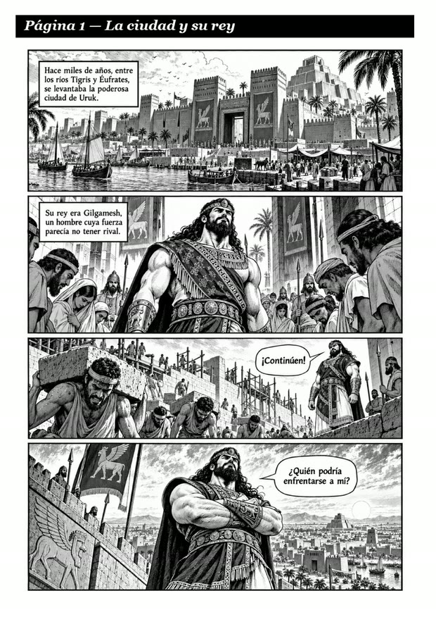 Página 1 del cómic: La ciudad y su rey