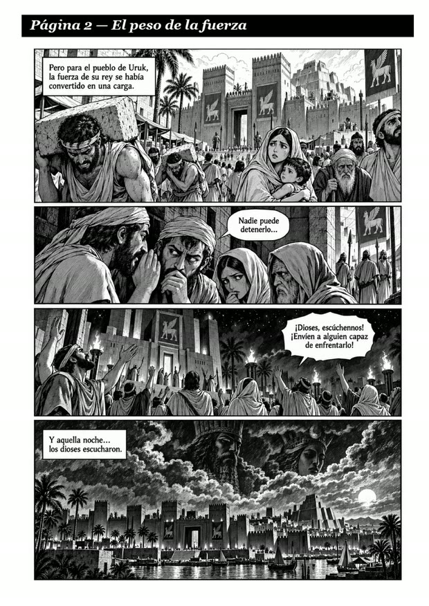Página 2 del cómic: El peso de la fuerza